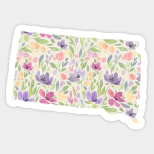 South Dakota Silhouette Florals Sticker